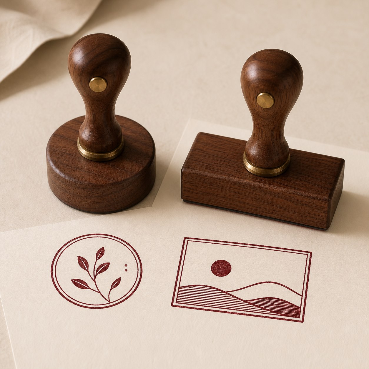 Round custom logo stamp